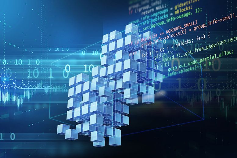 Eine abstrakte Darstellung der Blockchain.